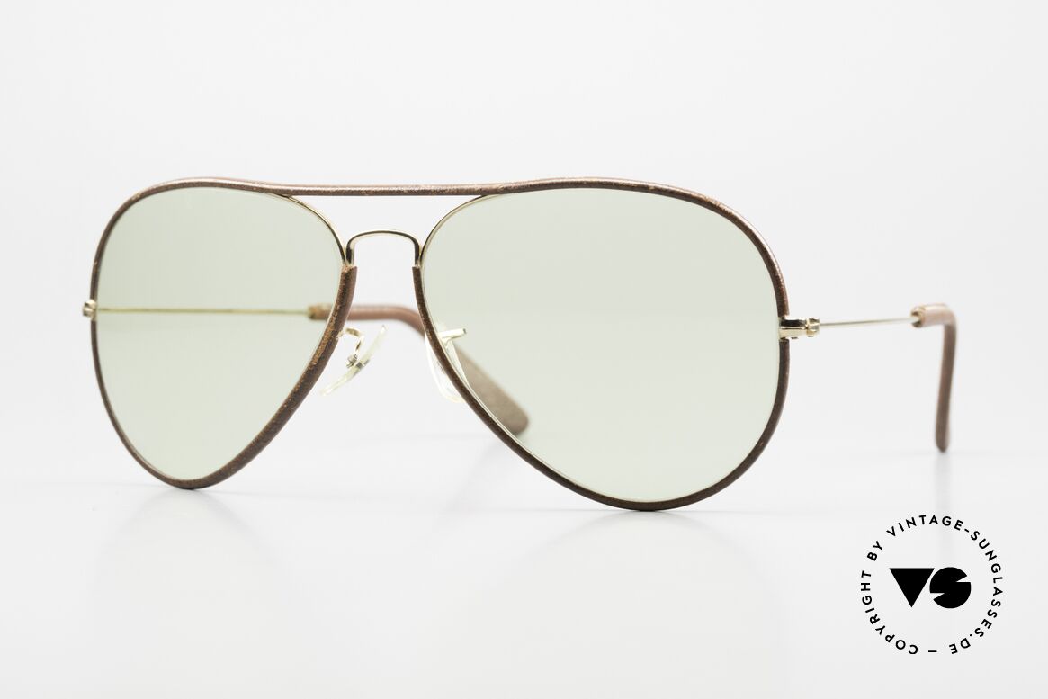 Ray Ban Large Metal II Green Changeable Gläser B&L, alte, vintage Ray-Ban Piloten-Sonnenbrille, Gr. 62mm, Passend für Herren