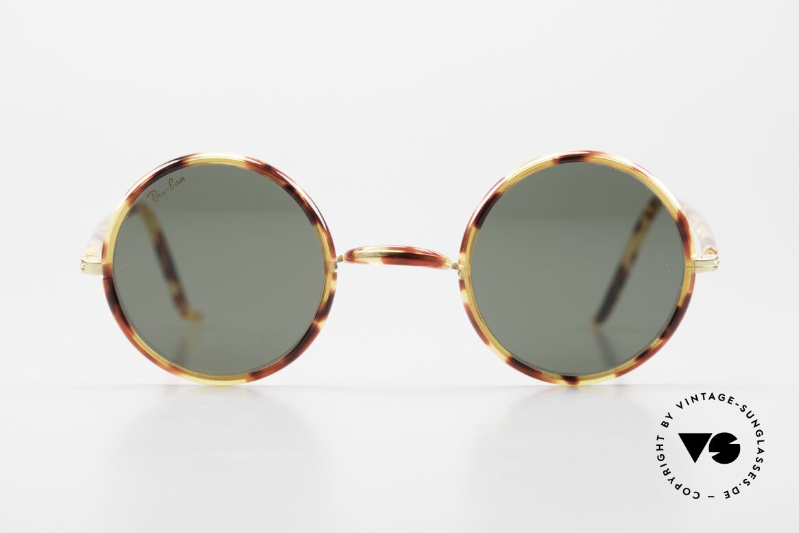 Ray Ban Cheyenne Style I Vintage John Lennon Stil, runde G-15 Qualitätsgläser mit Schildpatteinfassung, Passend für Herren und Damen