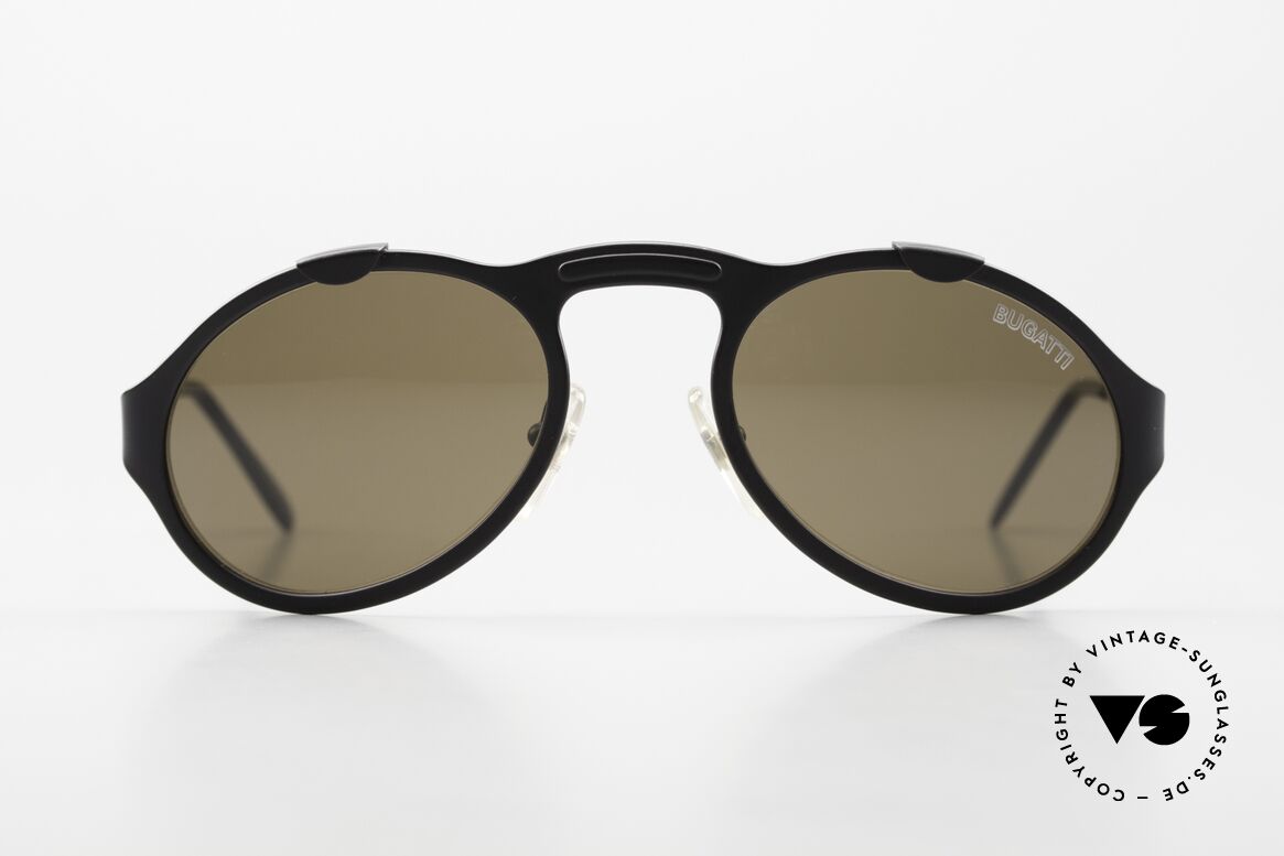 Bugatti 13107 Limited Rare Luxus Sonnenbrille, elegante BUGATTI vintage Sonnenbrille in matt-schwarz, Passend für Herren