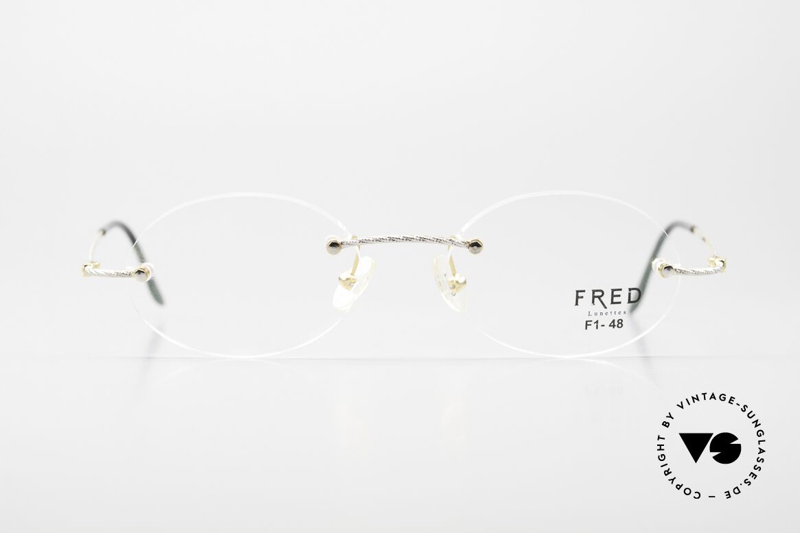 Fred F10 L01 Randlose Luxusbrille Bicolor, marines Design (charakteristisch Fred); Top-Qualität, Passend für Herren und Damen