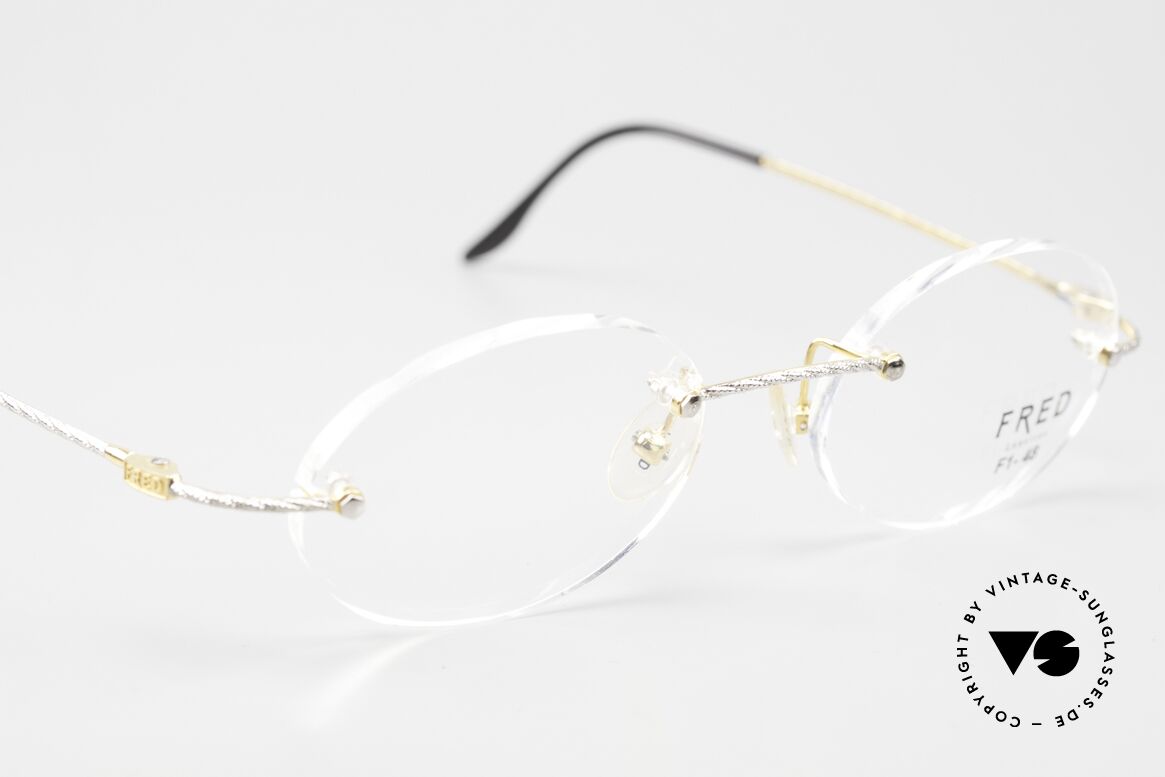 Fred F10 L01 Randlose Luxusbrille Bicolor, kein Retro; ein altes Fred Original (inklusive Fred Etui), Passend für Herren und Damen