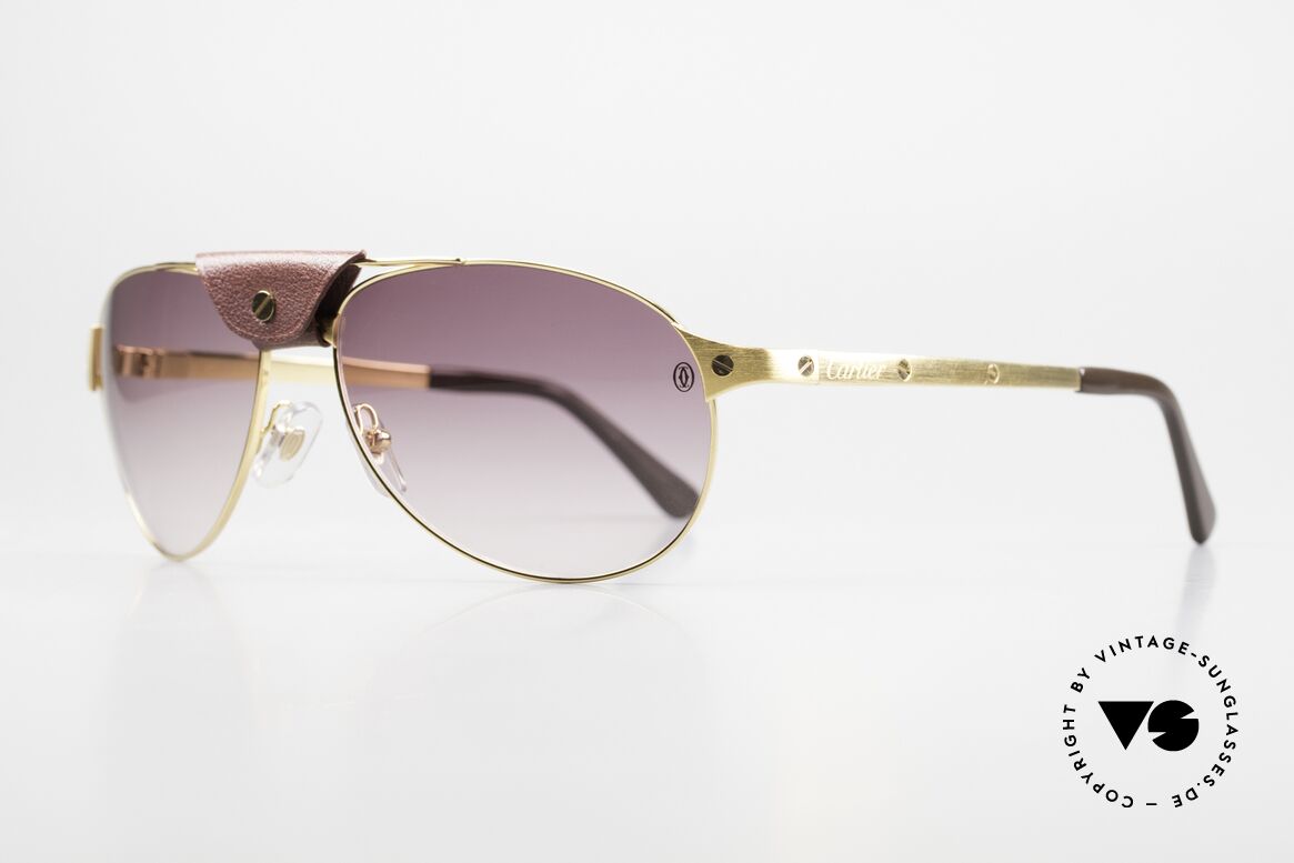Cartier Santos Dumont Gold Bordeaux-Verlaufend, Mod. T8200673, Gelbgold gebürstet, 58x16x130, Passend für Herren