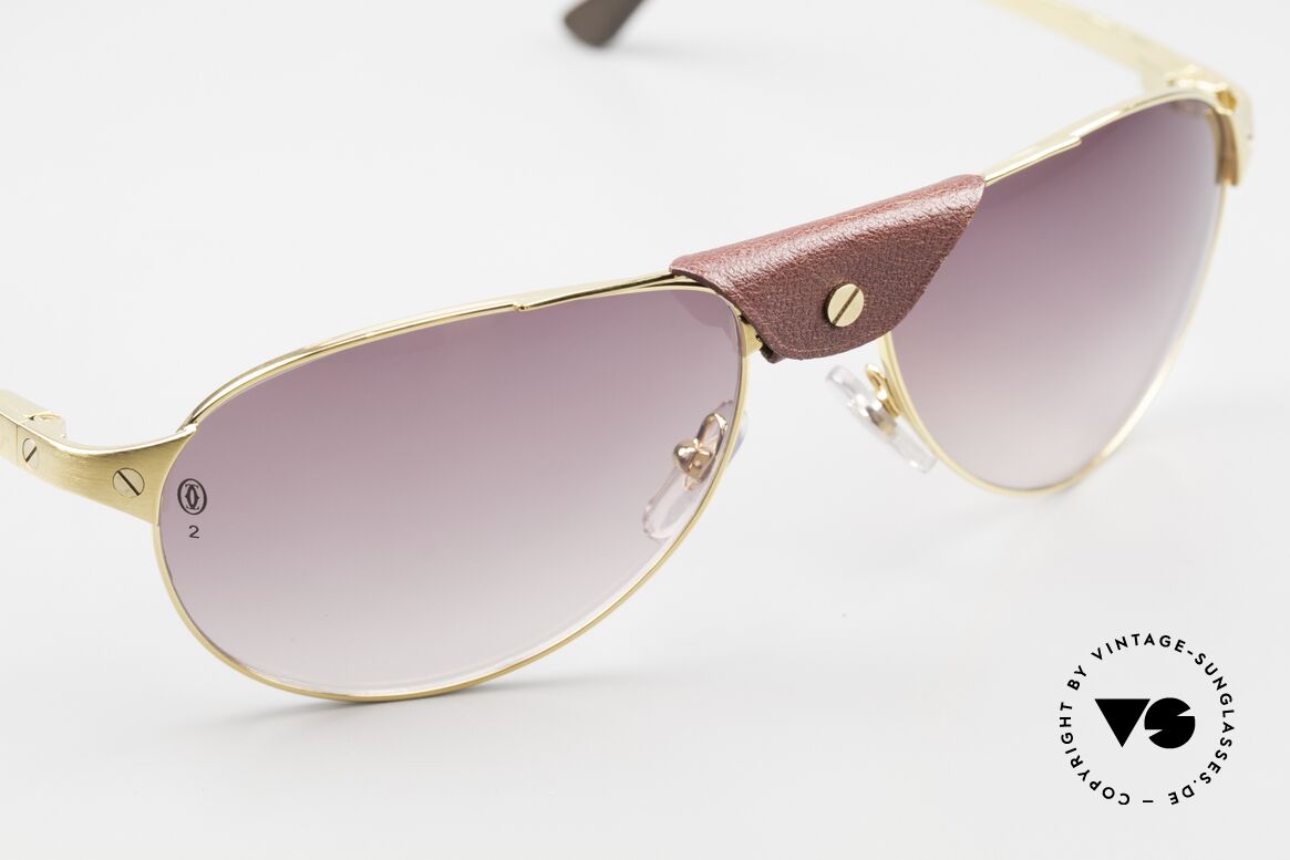 Cartier Santos Dumont Gold Bordeaux-Verlaufend, Sonnengläser bordeaux-verlaufend; 100% UV Schutz, Passend für Herren