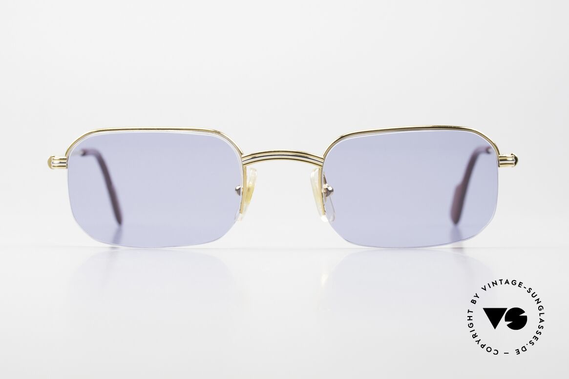 Cartier Broadway Halb Randlose Sonnenbrille, Herren-Modell aus der Cartier 'Semi Rimless' Serie, Passend für Herren