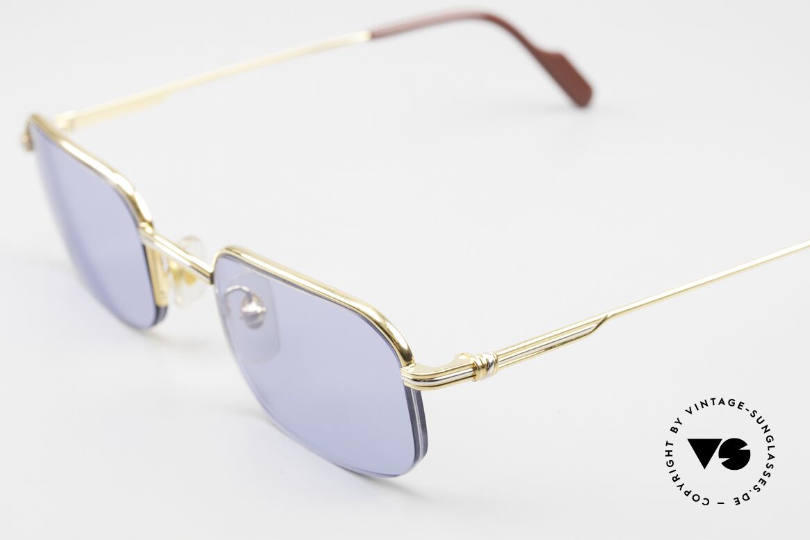 Cartier Broadway Halb Randlose Sonnenbrille, 2nd hand im neuwertigen Zustand + CARTIER Box, Passend für Herren