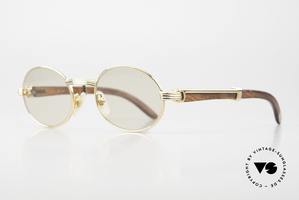Cartier Giverny Ovale Edelholz Sonnenbrille, kostbare Rarität der teuren 'Precious Wood' Serie, Passend für Herren und Damen