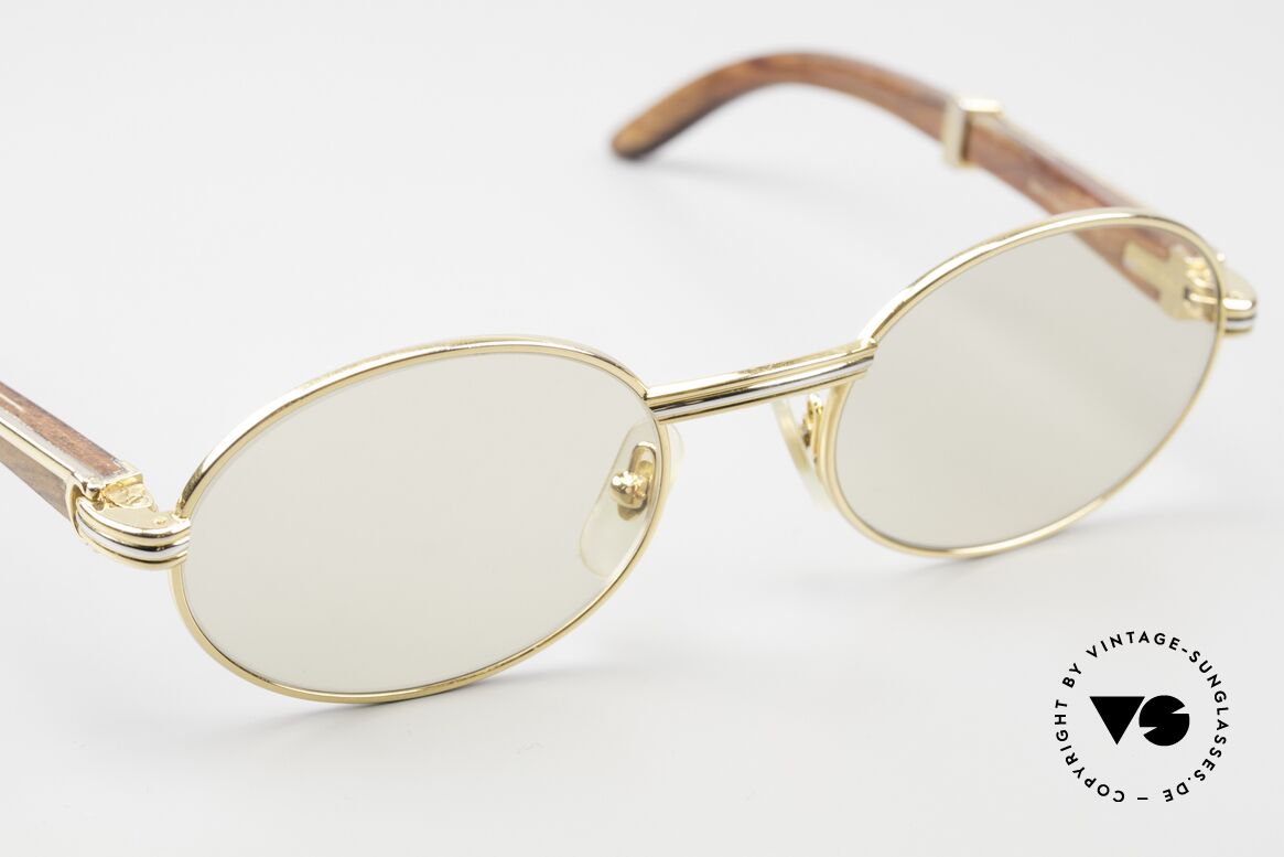 Cartier Giverny Ovale Edelholz Sonnenbrille, 2nd hand in exzellentem Zustand + CARTIER Box, Passend für Herren und Damen