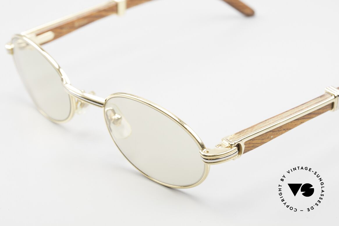 Cartier Sully Automatik Mineral Gläser, ovale, vergoldete Fassung mit Feder-Scharnieren, Passend für Herren und Damen