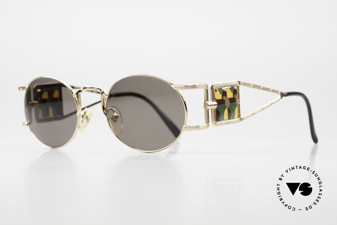 Jean Paul Gaultier 56-4672 Kunstvolle Sonnenbrille Oval, kunstvolle vintage Sonnenbrille in Top-Qualität, Passend für Herren und Damen