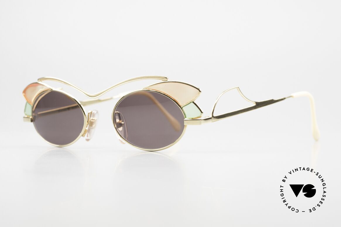 Casanova LC1 Vintage Sonnenbrille Damen, 24kt vergoldete Fassung mit berühmten MURANO-Glas, Passend für Damen