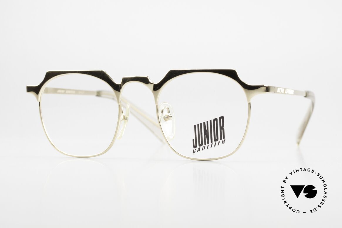 Jean Paul Gaultier 57-0171 Eckige Pantobrille Vergoldet, extrem edle Jean Paul GAULTIER vintage Brille, Passend für Herren