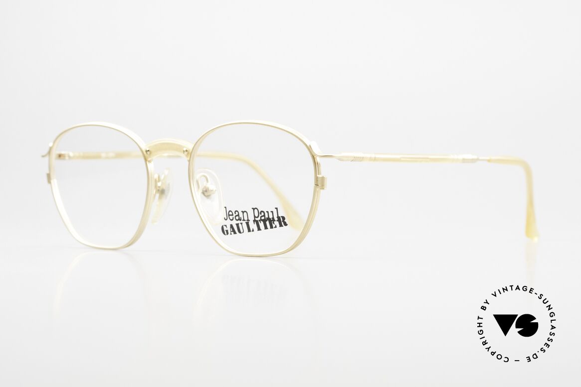 Jean Paul Gaultier 55-1271 Vergoldete Vintage Brille 90er, zeitlos elegant in Farbe und Form (GP = GOLD Plated), Passend für Herren und Damen