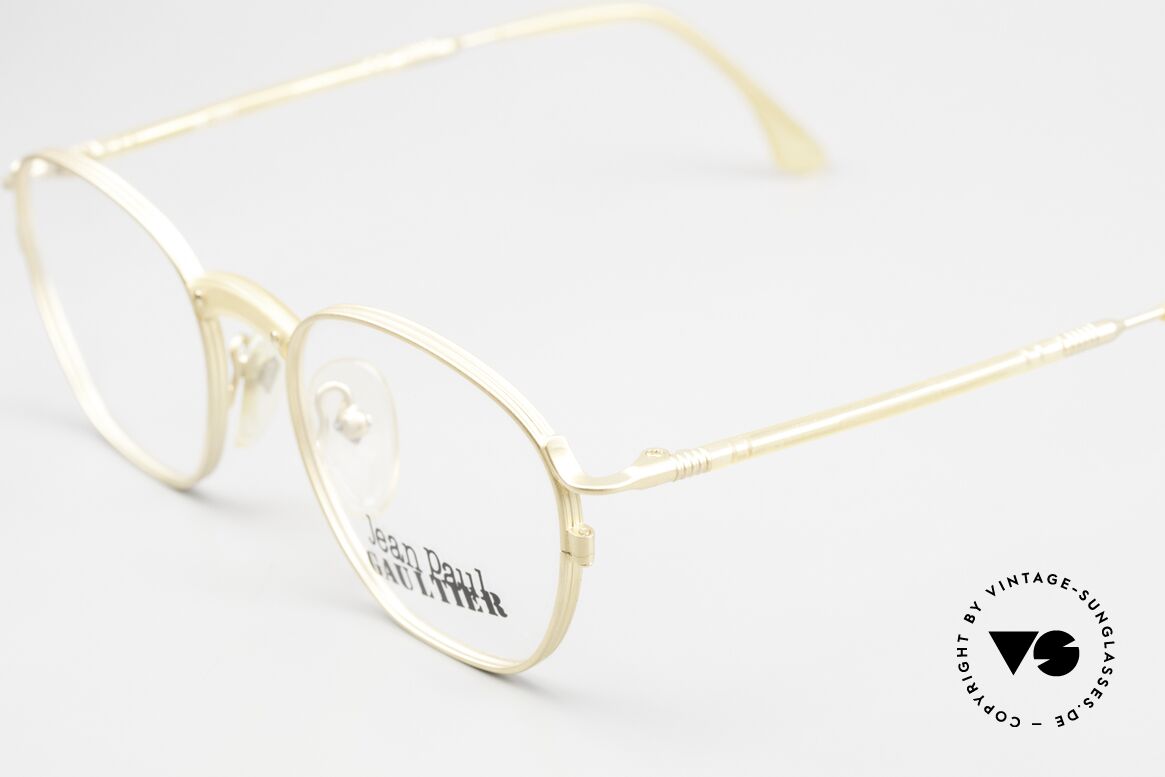 Jean Paul Gaultier 55-1271 Vergoldete Vintage Brille 90er, unbenutzt (wie alle unsere vintage JPG Titan-Rahmen), Passend für Herren und Damen