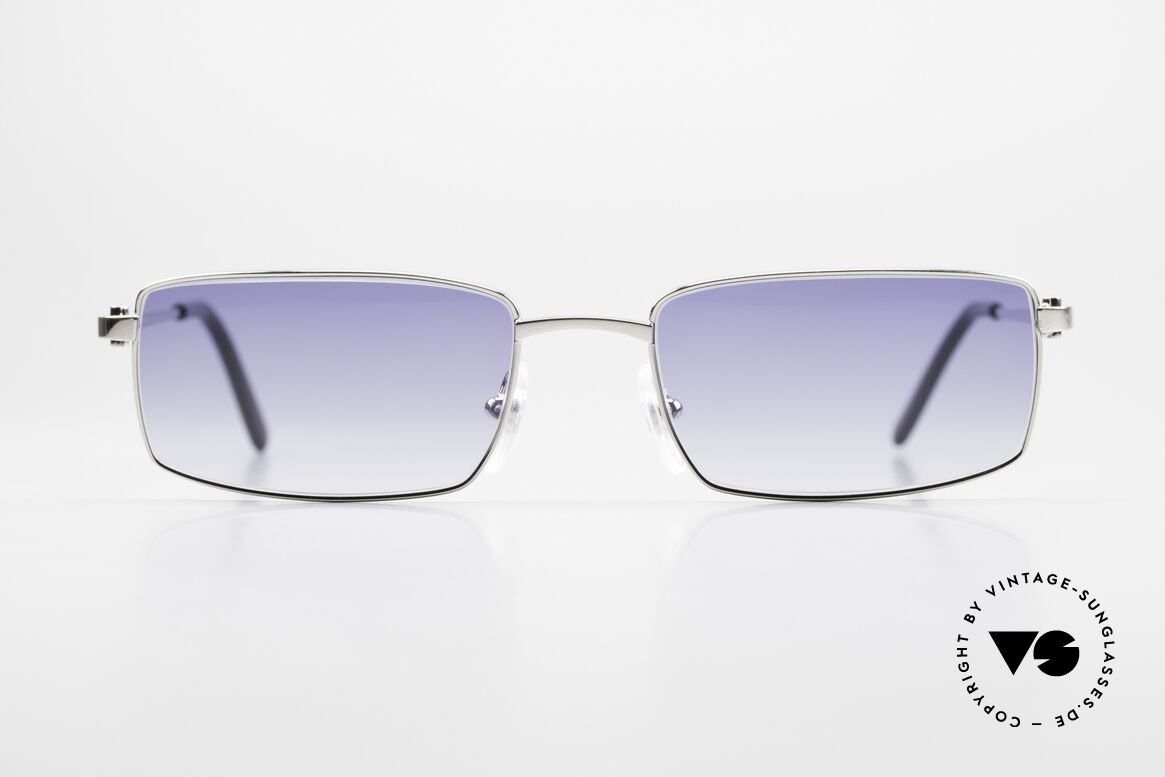 Cartier River Platin Luxus Brille Eckig, eckige Sonnenbrille von Cartier, Größe 54/18, 140, Passend für Herren