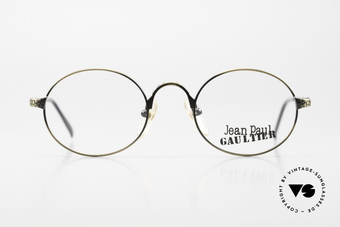 Jean Paul Gaultier 55-9672 Rare Ovale 90er JPG Fassung, enorm hochwertige Fassung mit kleinen Gravuren, Passend für Herren und Damen
