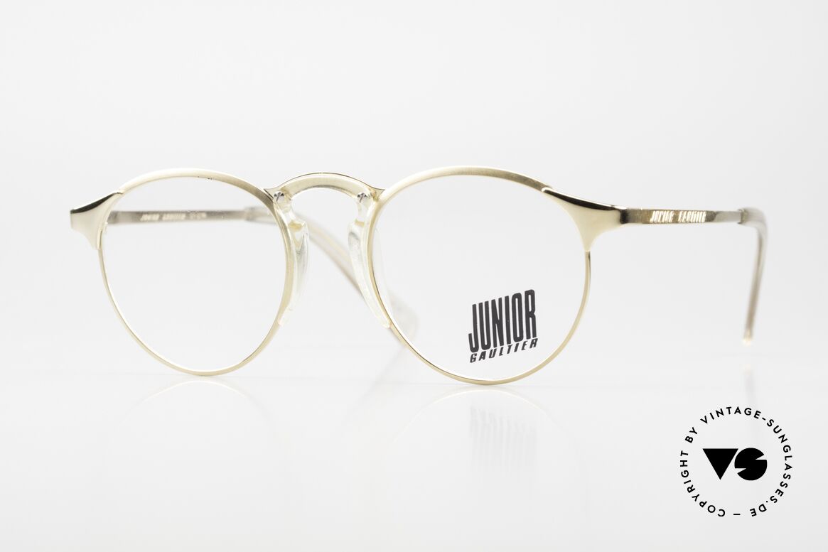 Jean Paul Gaultier 57-0174 90er Pantobrille Vergoldet, Premium vintage Brille der Junior Gaultier Serie, Passend für Herren und Damen