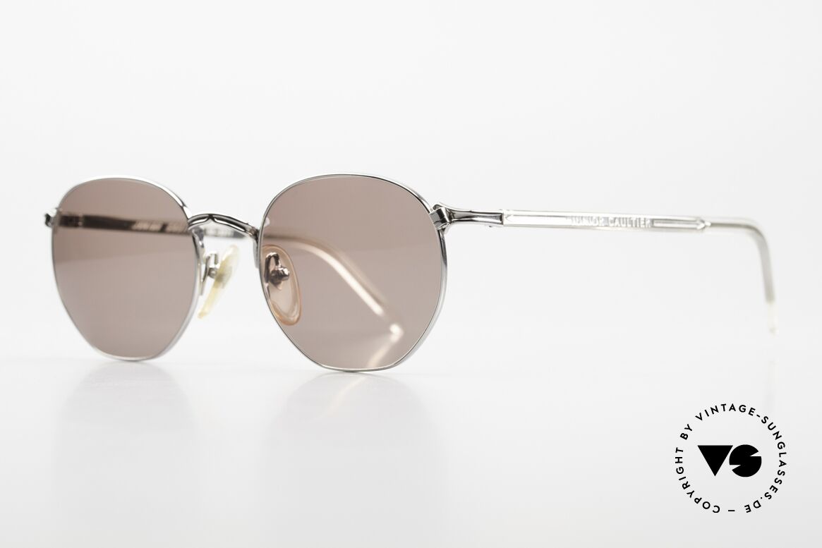 Jean Paul Gaultier 58-2271 Runde Panto Sonnenbrille, zeitlose Form mit kleinen Details = typisch Gaultier!, Passend für Herren und Damen
