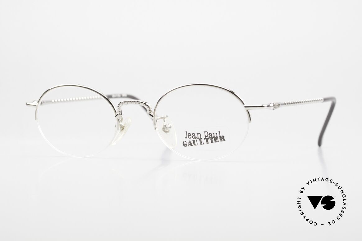 Jean Paul Gaultier 55-7104 Kleine Ovale Brille 90er, zeitlose Designer-Brille von Jean Paul Gaultier, Passend für Herren und Damen