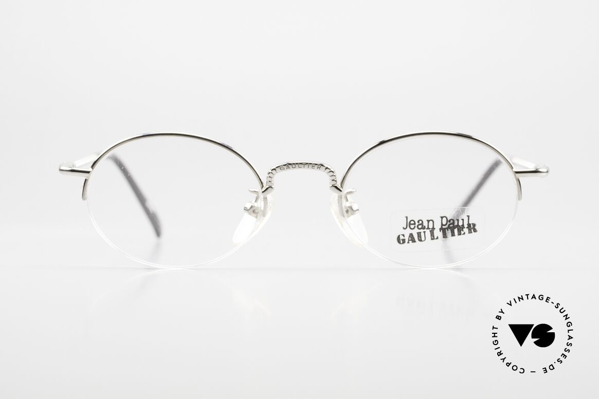 Jean Paul Gaultier 55-7104 Kleine Ovale Brille 90er, legendäre 'ovale-Form' interpretiert von J.P.G., Passend für Herren und Damen