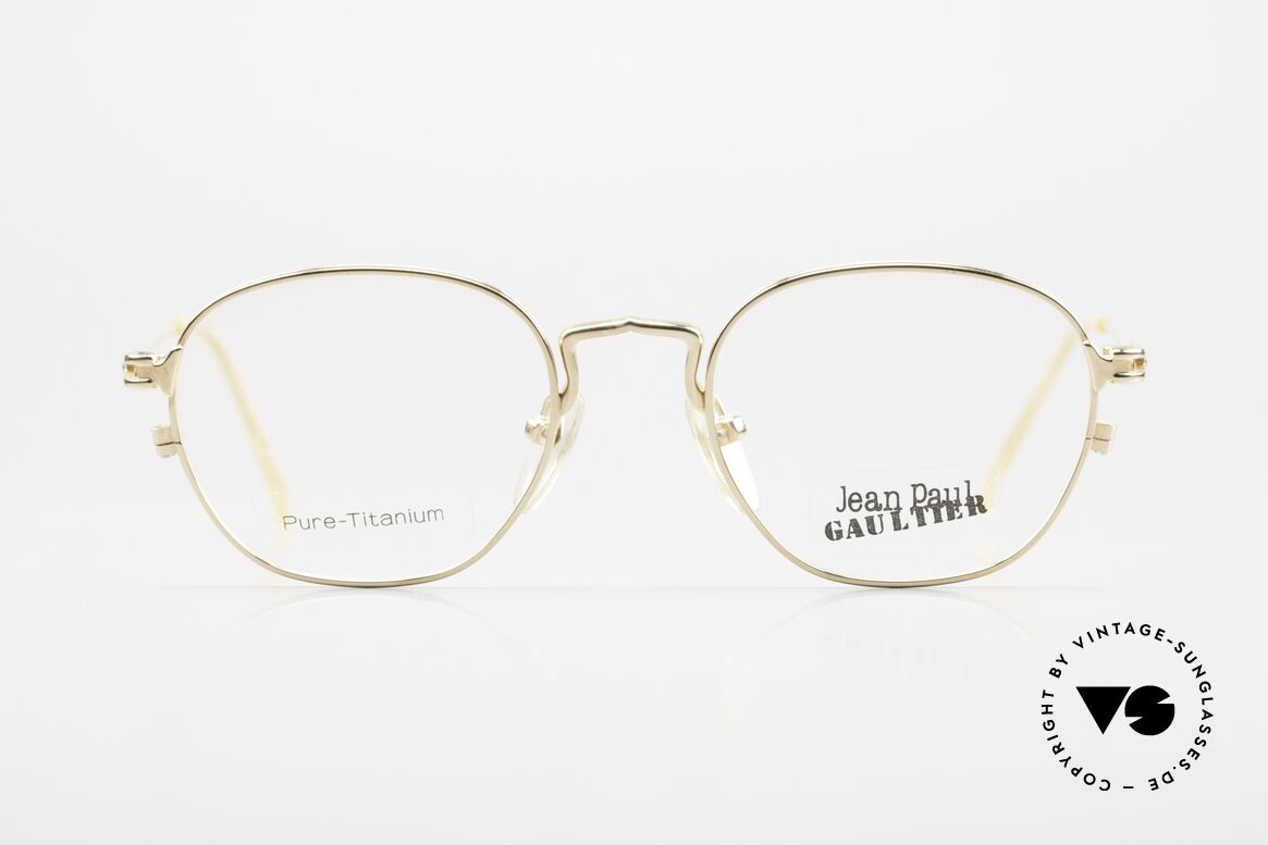 Jean Paul Gaultier 55-3182 Vergoldete Titanium Brille, extrem hochwertig (nur 14 Gramm) - muss man fühlen!, Passend für Herren und Damen
