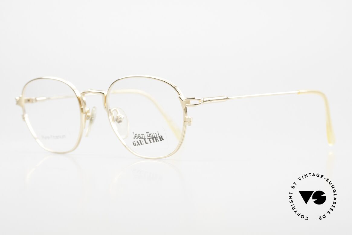 Jean Paul Gaultier 55-3182 Vergoldete Titanium Brille, 22kt vergoldete Titanium-Fassung in Größe 48-19, 138, Passend für Herren und Damen