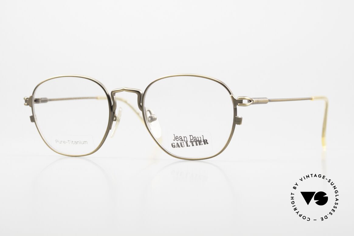 Jean Paul Gaultier 55-3182 Rare 90er Designer Brille, edle 90er Jean Paul Gaultier vintage Titanium-Brille, Passend für Herren und Damen