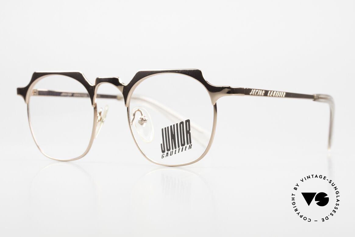 Jean Paul Gaultier 57-0171 Eckige Pantobrille Bronze, die klassische Panto-Form mal eckig interpretiert, Passend für Herren