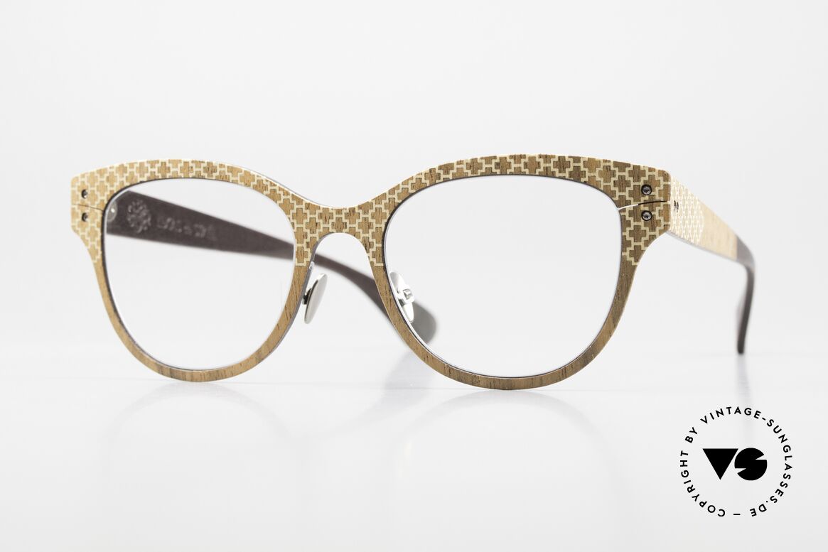 Lucas de Stael Nemus 01 Holz Leder Damenbrille, LUCAS de STAËL, Nemus Marqueterie 01, Gr. 49/21, Passend für Damen