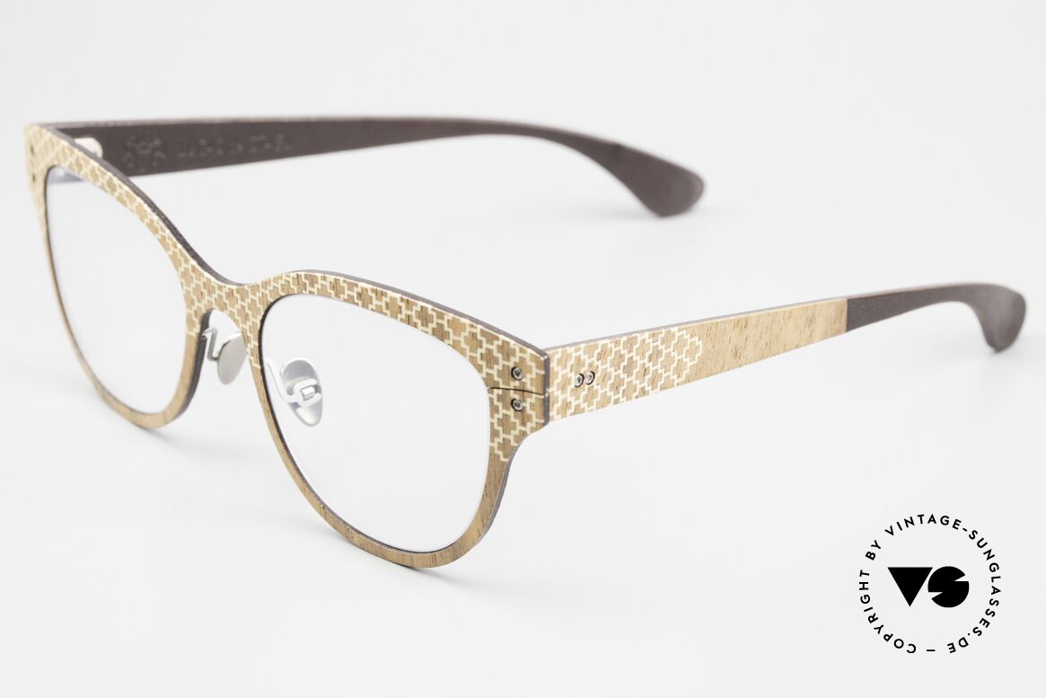 Lucas de Stael Nemus 01 Holz Leder Damenbrille, Nemus Collection mit extra adjustierbaren Nasenpads, Passend für Damen