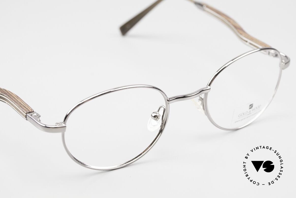 Gold & Wood 409 Luxus Holzbrille Platinum, ungetragen (wie alle unsere Gold&Wood Fassungen), Passend für Herren und Damen