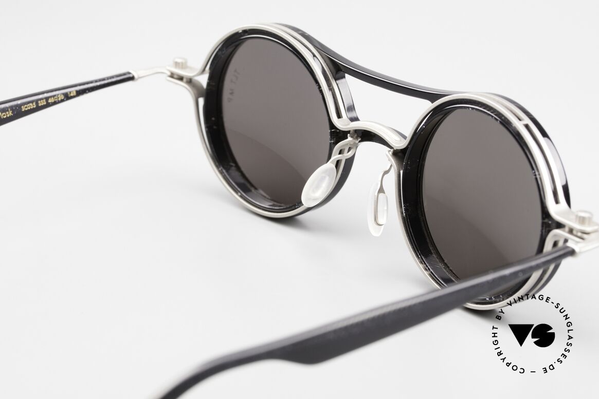 Tavat Round Mask Brille aus Familienbetrieb, ungetragenes Exemplar mit polarisierenden Gläsern, Passend für Herren und Damen