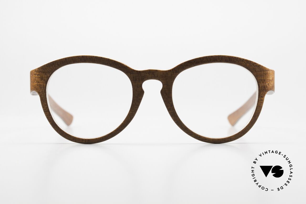 W-Eye Dianthus Naturbrille Rund Unisex, tatsächlich gefertigt aus 0,5 mm starken Holzfolien, Passend für Herren und Damen