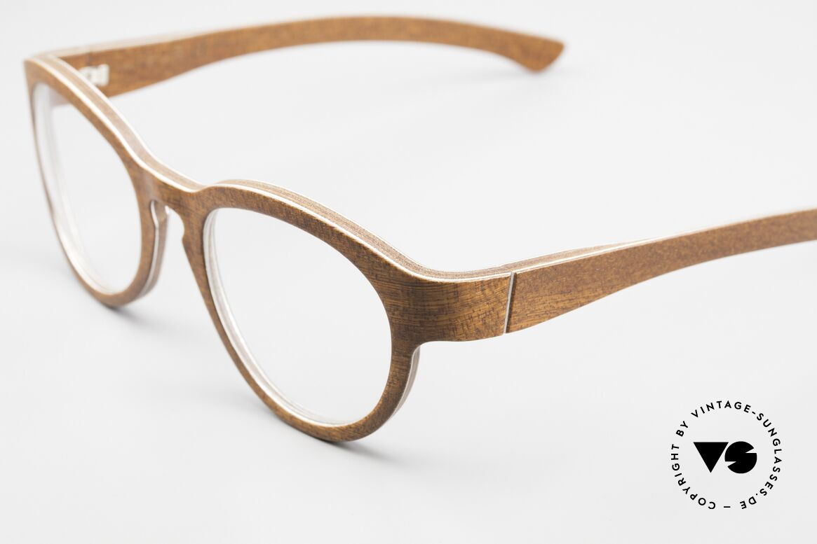W-Eye Dianthus Naturbrille Rund Unisex, ein Unikat - dank der verwendeten Naturmaterialien, Passend für Herren und Damen