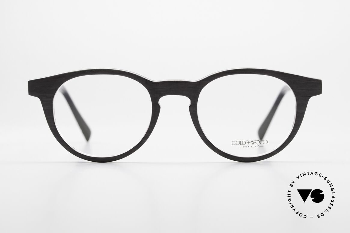 Gold & Wood Sirius 01 Panto Design Unisexbrille, c03: Grey Oak, Ebony Tanganyika, Burgundy Bolivar, Passend für Herren und Damen
