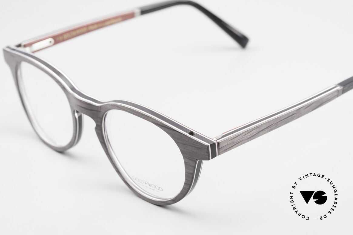 Gold & Wood Sirius 01 Panto Design Unisexbrille, wahre Top-Qualität mit flexiblen Federscharnieren, Passend für Herren und Damen