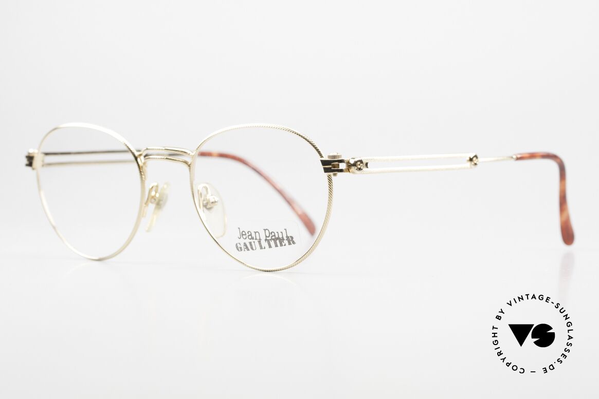 Jean Paul Gaultier 55-4176 Designerbrille Panto Style, 22KT vergoldeter Rahmen mit original DEMO-Gläsern, Passend für Herren und Damen