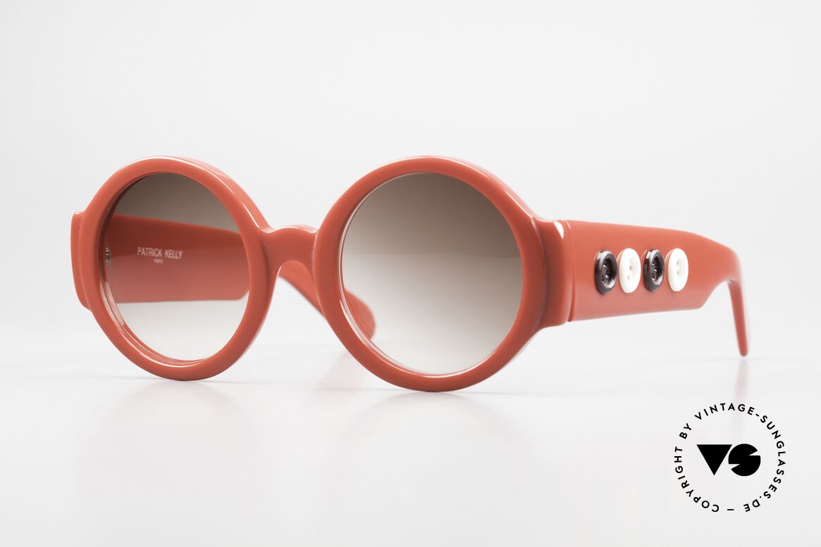 Patrick Kelly Pop Corn 01 80er Haute Couture Brille, Patrick Kelly Pirate 1980er Designer-Sonnenbrille, Passend für Damen