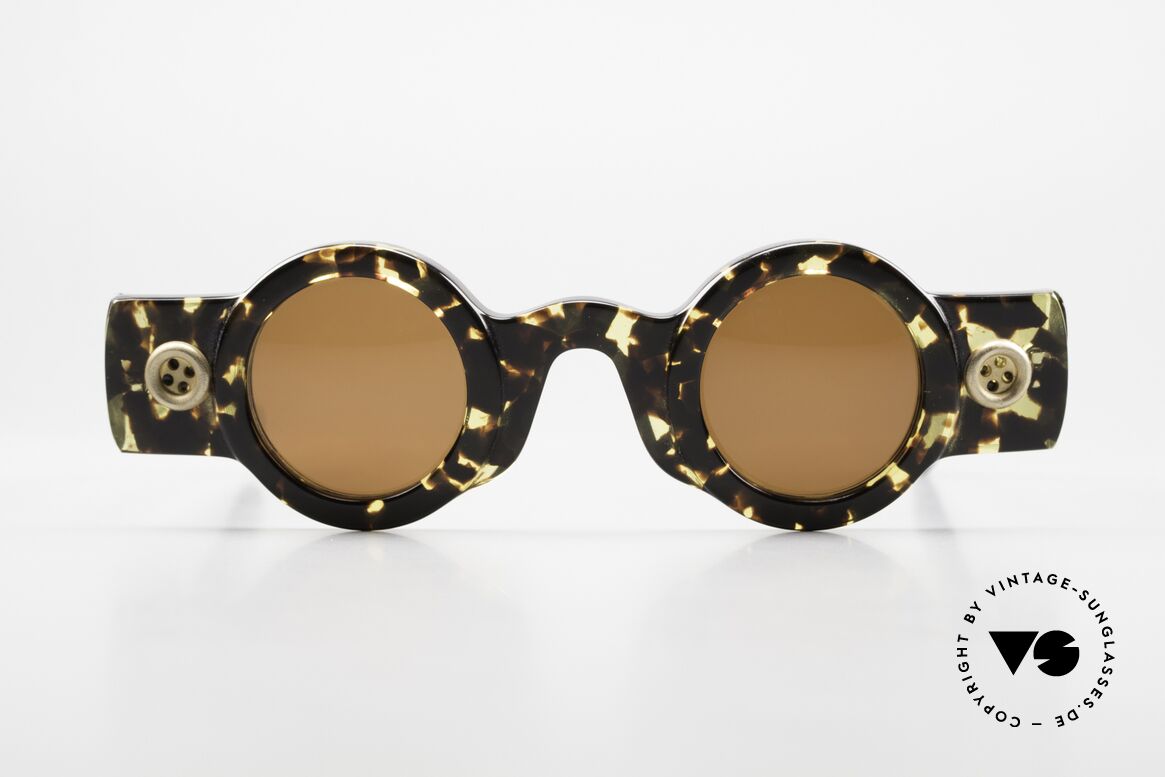 Patrick Kelly Peanut 32 Sonnenbrille Mit Knöpfen, eine echte vintage INSIDER Sonnenbrille, denn ..., Passend für Herren und Damen