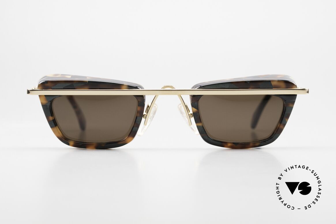 Alain Mikli 4103 / 623 90er Designer Sonnenbrille, tolle Kombination von Farben, Formen & Materialien, Passend für Damen