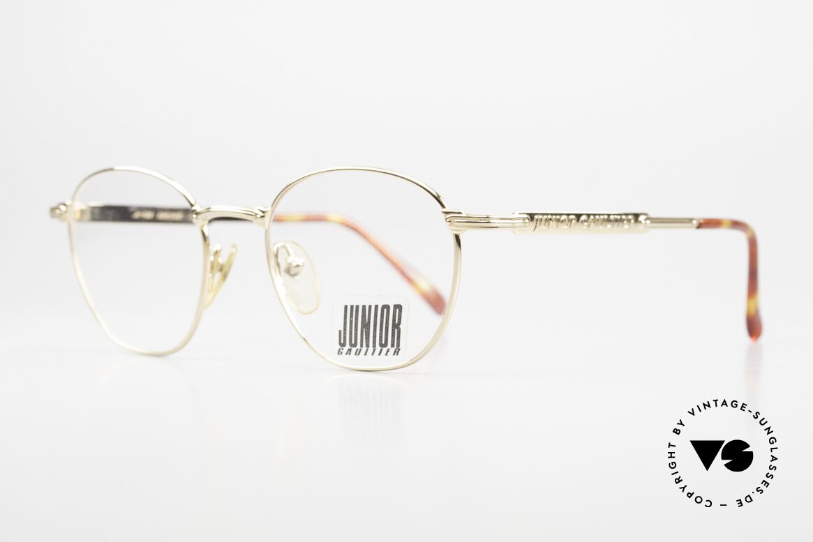 Jean Paul Gaultier 57-3178 22kt Vergoldete Panto Brille, komfortable Designer-Brille mit Bügelschriftzug, Passend für Herren und Damen