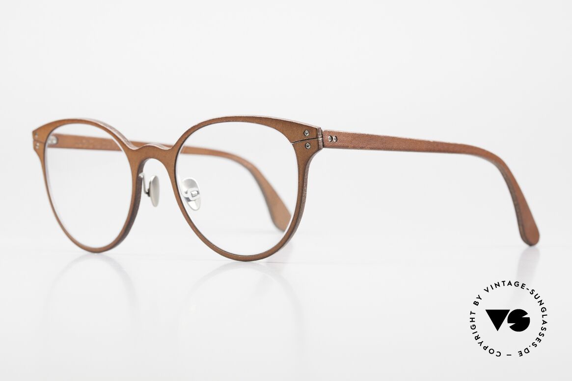 Lucas de Stael Minotaure Thin 05 Luxusbrille Mit Lederüberzug, Luxusmodell mit Leder-Überzug (Connoisseur-Brille), Passend für Damen