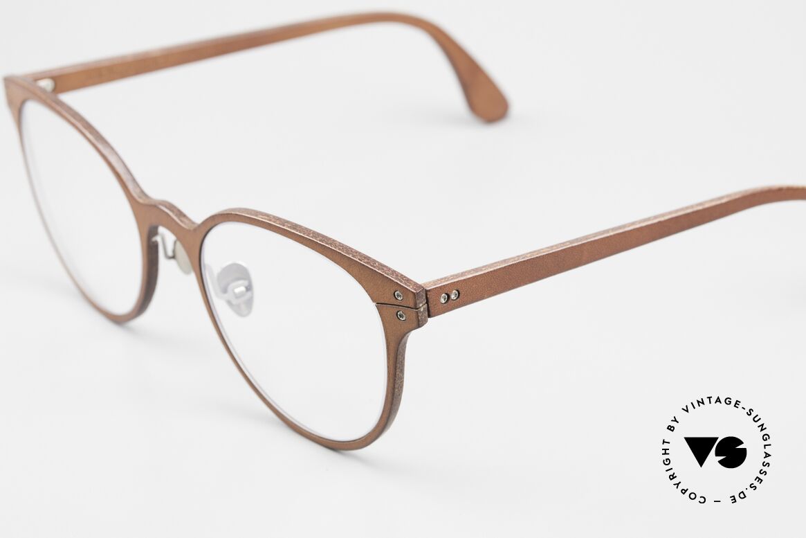 Lucas de Stael Minotaure Thin 05 Luxusbrille Mit Lederüberzug, Minotaure Collection mit adjustierbaren Nasenstegen, Passend für Damen