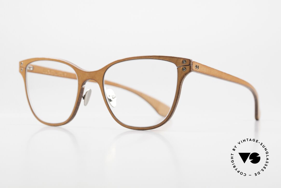 Lucas de Stael Minotaure Thin 04 Damenbrille Mit Leder, Luxusmodell mit Leder-Überzug (Connoisseur-Brille), Passend für Damen