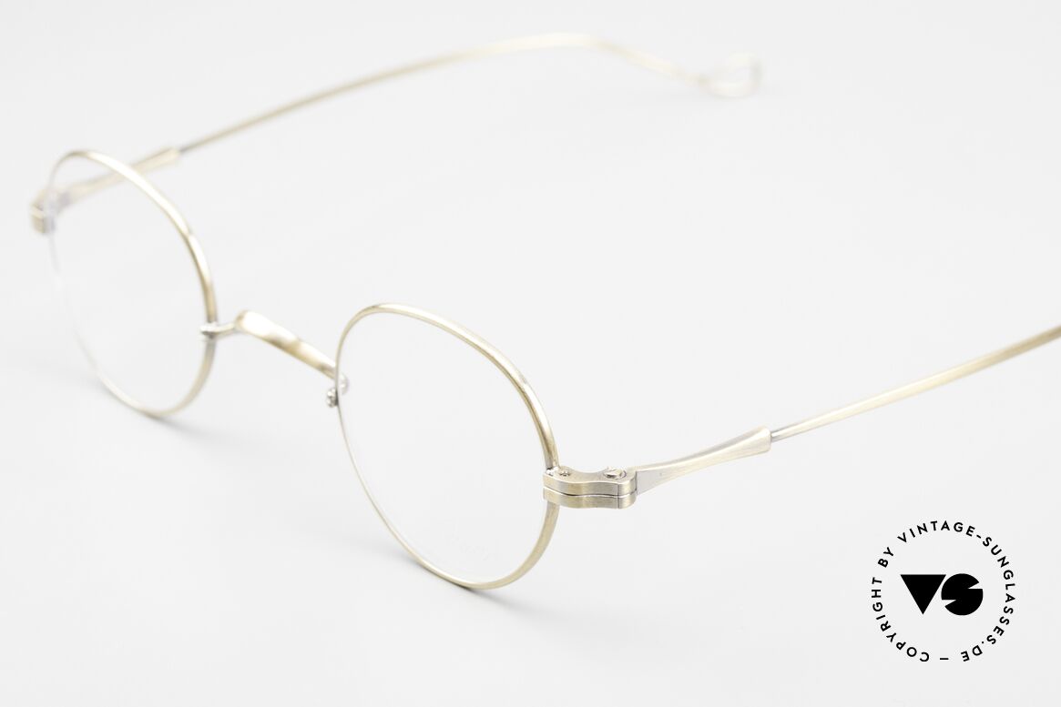 Lunor II 15 Panto Brille Antik Gold, Brillen-Design in Anlehnung an frühere Jahrhunderte, Passend für Herren und Damen