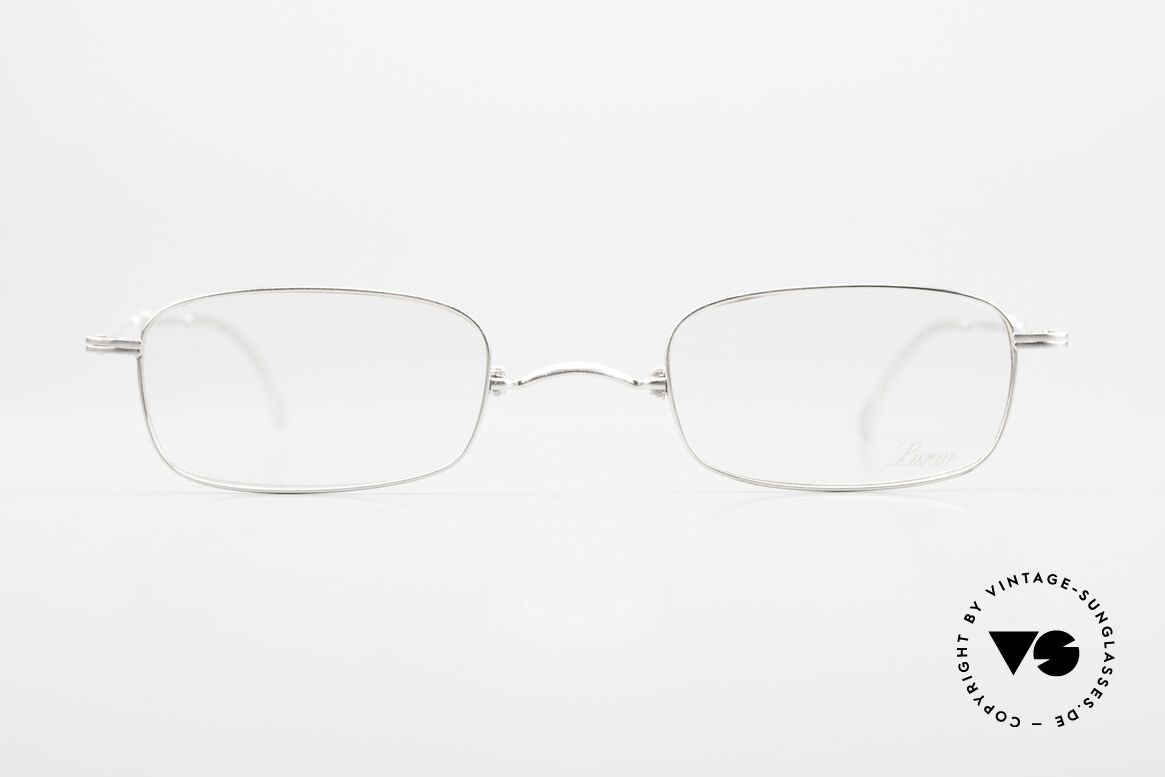 Lunor XXV Folding 01 Faltbare Eckige Brille Unisex, PPS; platin satinierte Legierung (extrem hochwertig), Passend für Herren und Damen