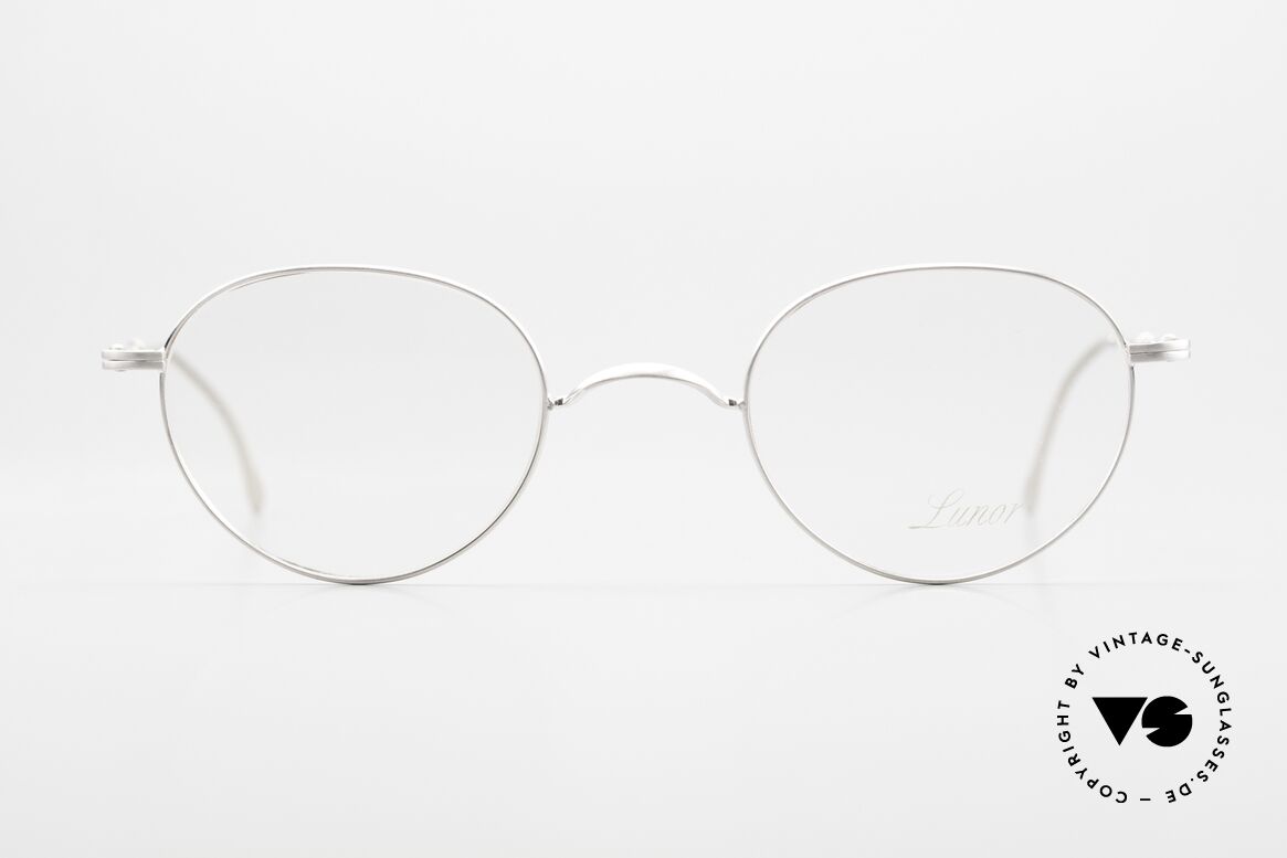 Lunor XX 405 Telescopic Panto Brille Platin Satiniert, Panto LUNOR Teleskop-Brille mit Schiebebügeln, Passend für Herren und Damen