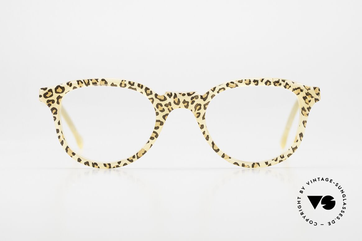 Lesca Pantos 2 Gemusterte Brille Für Damen, klassische Brillenform mit einem Leoparden-Muster, Passend für Damen