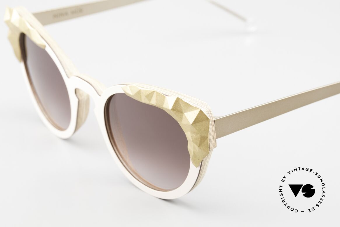 Nina Mur Liliana Damen Sonnenbrille Echtholz, daher auch in unserem vintage Brillen Sortiment, Passend für Damen