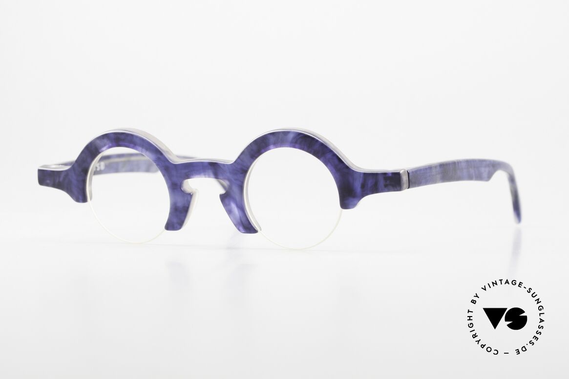 Proksch's A2 90er Brille Halb Rahmenlos, "crazy" vintage Brillengestell mit Halbrahmen, Passend für Herren und Damen