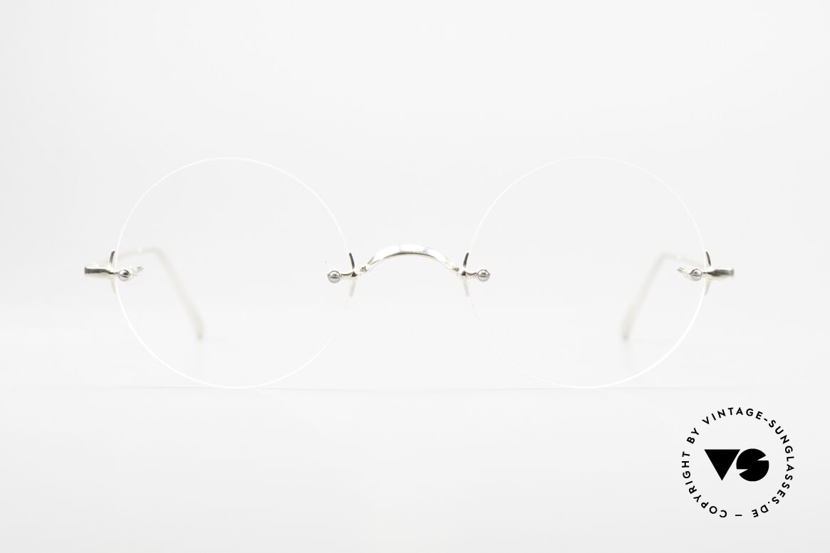 Gernot Lindner GL-401 Randlose Brille Steve Jobs, randlose 925er Silber-Brille, GL-401, Gr. 45-21, Passend für Herren und Damen